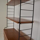 Vintage freestanding teak shelf