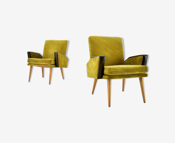 Fauteuils en cuir Midcentury conçus par Miroslav Navrátil, années 1970