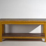 Antique long table with lower shelf (c.1920) #17