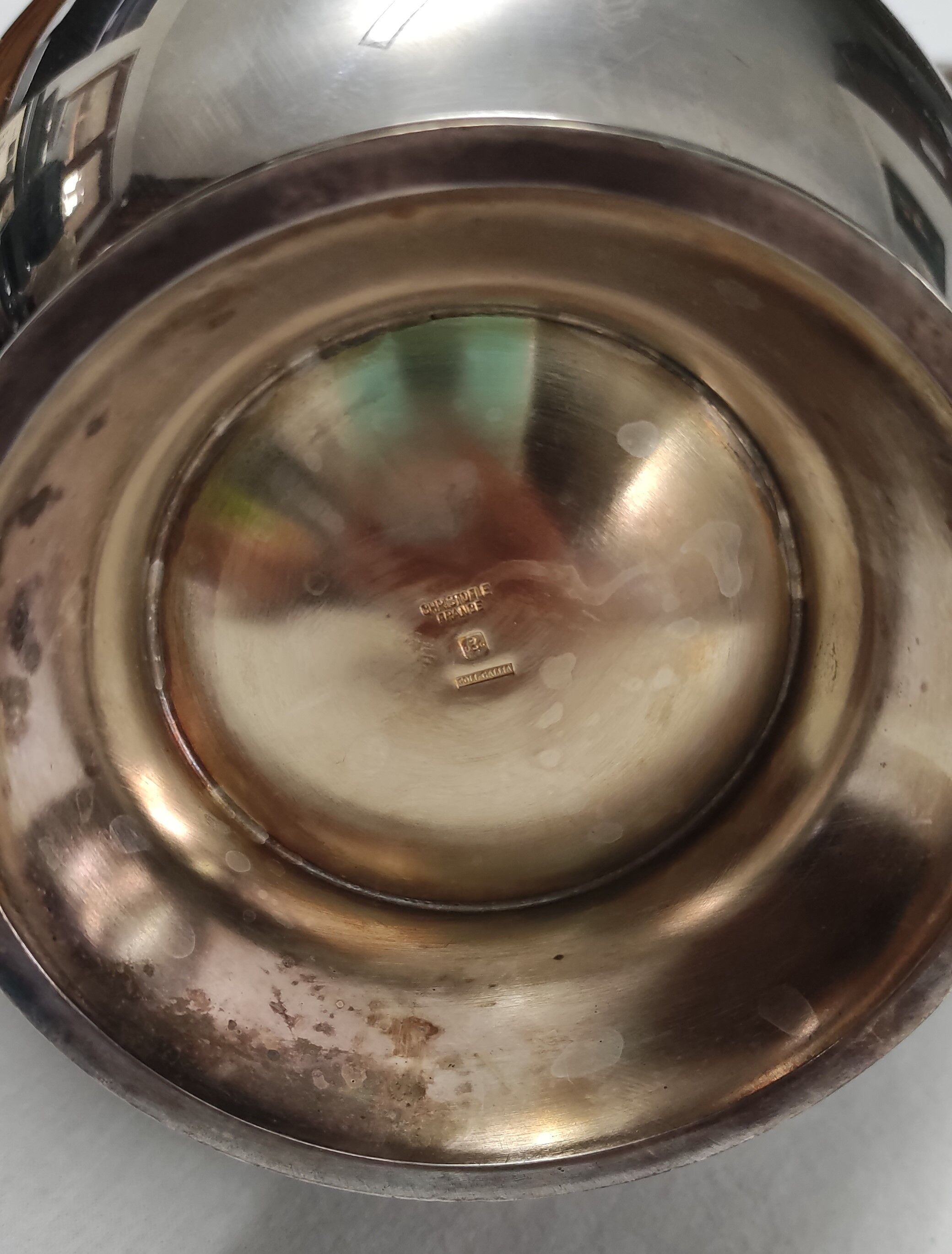 tea and coffee set 5 pieces in silver metal Gallia for Christofle model "Malmaison"