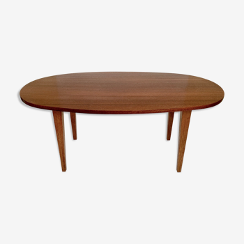 Table basse vintage années 60 en bois, fabrication artisanale française.