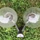 Paire double appliques murales 1970 alu brosse et verre soufflé