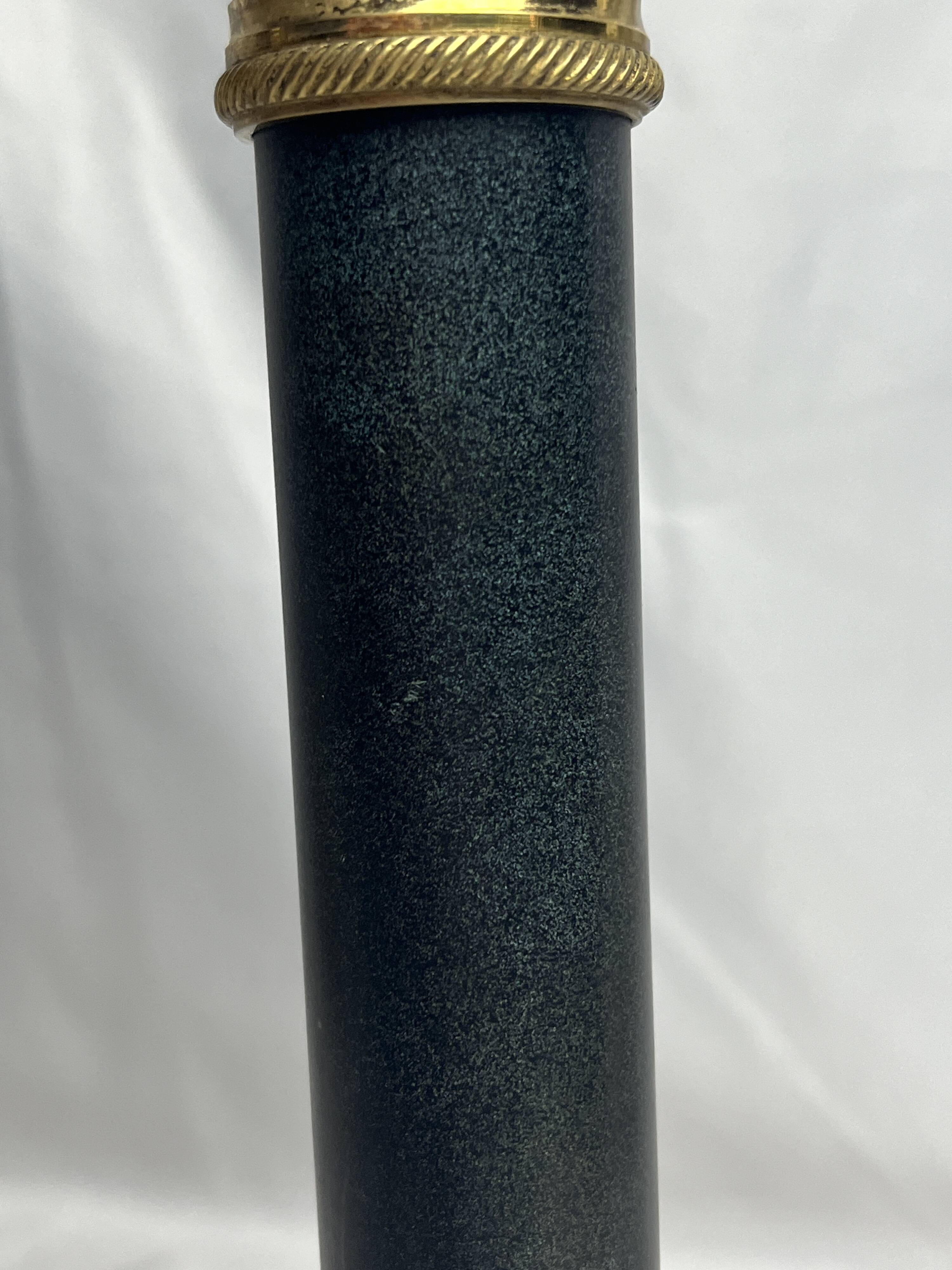 Empire bronze lamp base, marble and patinated sheet metal, 20th century