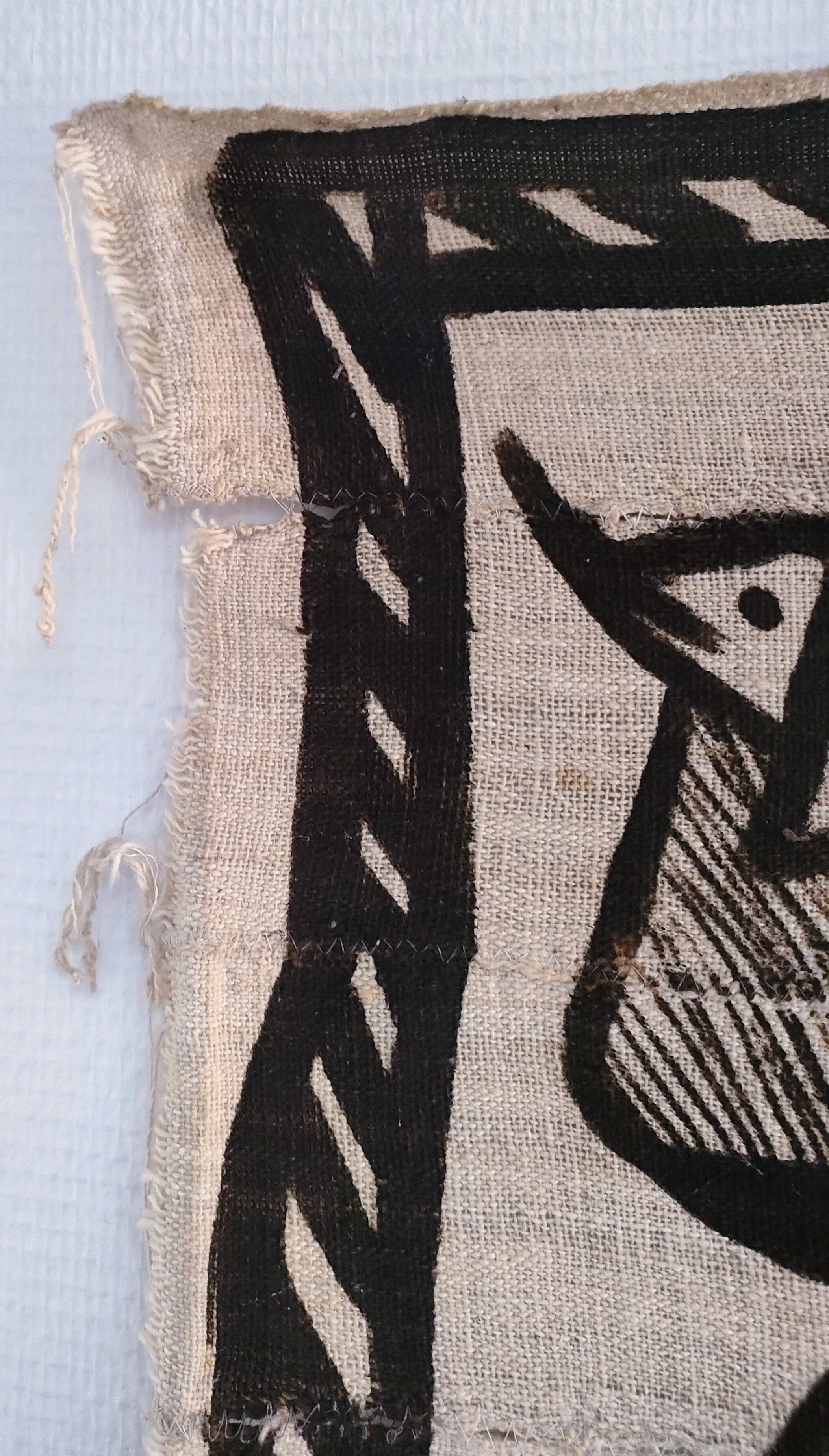 Vintage Korhogo Senoufo canvas tapestry L.103 cm