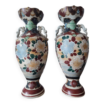 Paire de vase ancienne japonais Satsuma