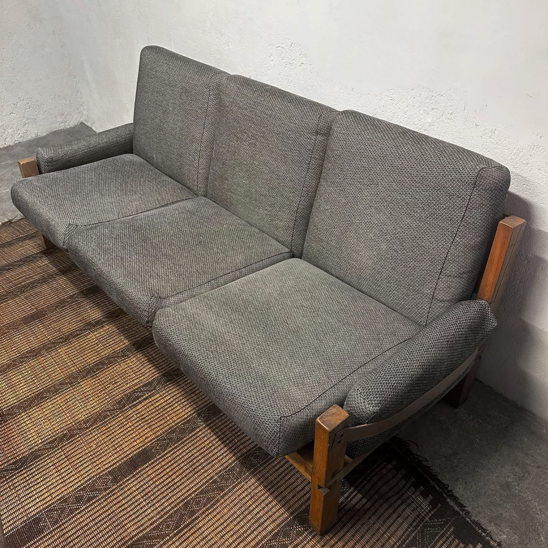 S32 sofa & its S15 armchair by Pierre Chapo, France, 1966