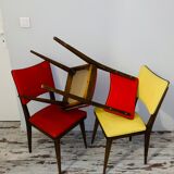 Suite of 5 vintage chair 50s