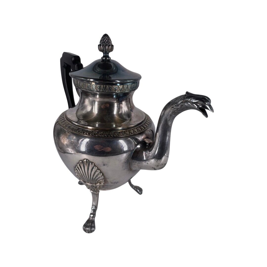 Empire style coffee and tea service in silver metal. Marked RM for Roux-Marquiand 20th century