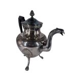 Service à café et à thé style Empire en métal argenté. Marqué RM pour Roux-Marquiand 20ème siècle