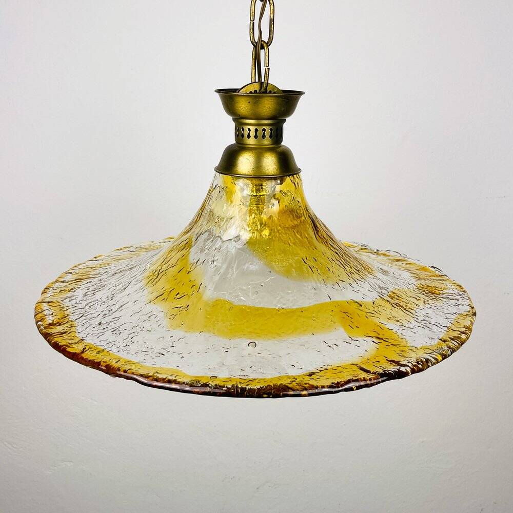 Vintage Murano glass pendant lamp by AV Mazzega, Italy, 1950s.