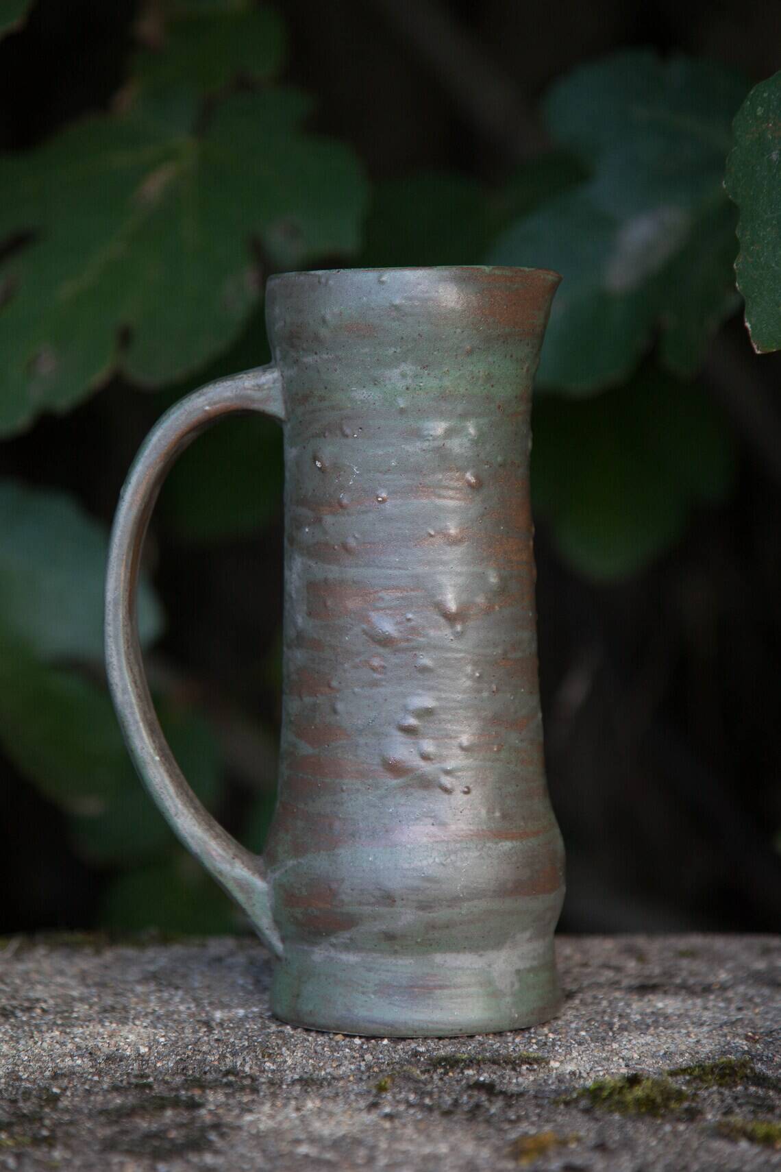 Flamed sandstone pitcher, flamed sandstone vase, Warluis pottery, jug, kitchen, collection, interior decor