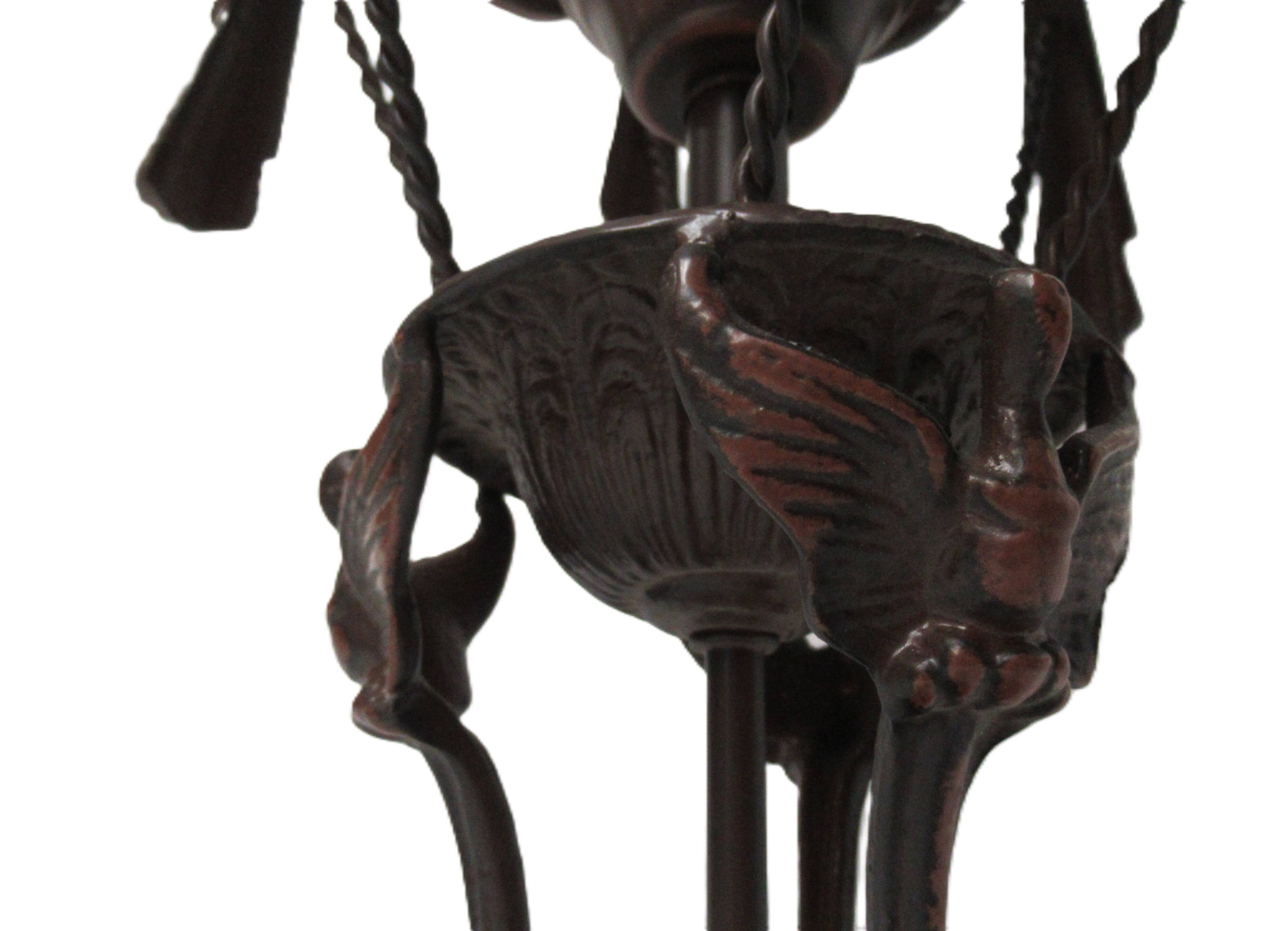 Lampe montgolfière de table en vitrail façon Tiffany