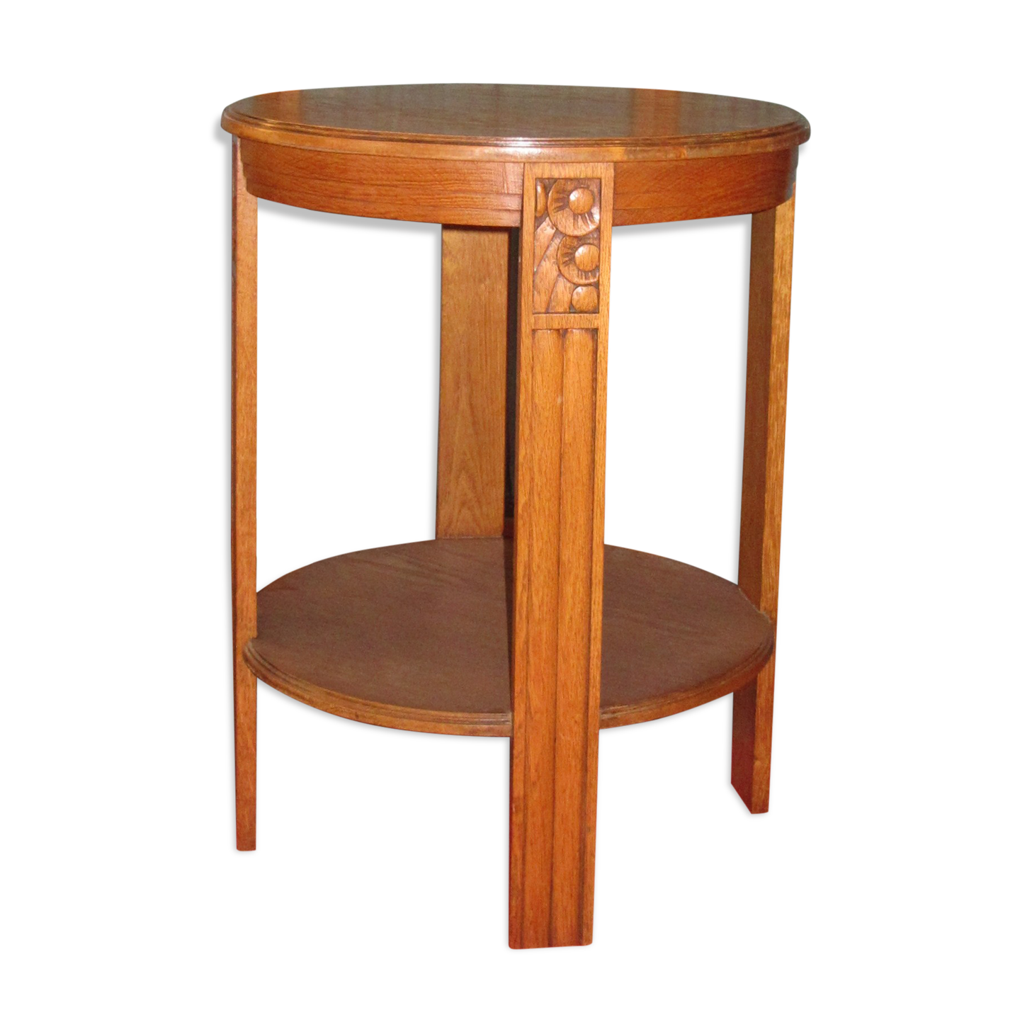Oak art deco pedestal table