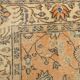 Tapis vintage à motifs floraux orange et noirs
