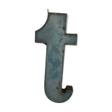 Blue sign letter "T"