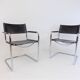 Matteo grassi mg5 set of 2 leather cantilever chairs
