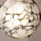 Art Deco White Albaster Chandelier, 1950s