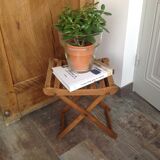Folding wooden stool