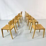 Vintage beech dining chairs, 1980s, set of 8
