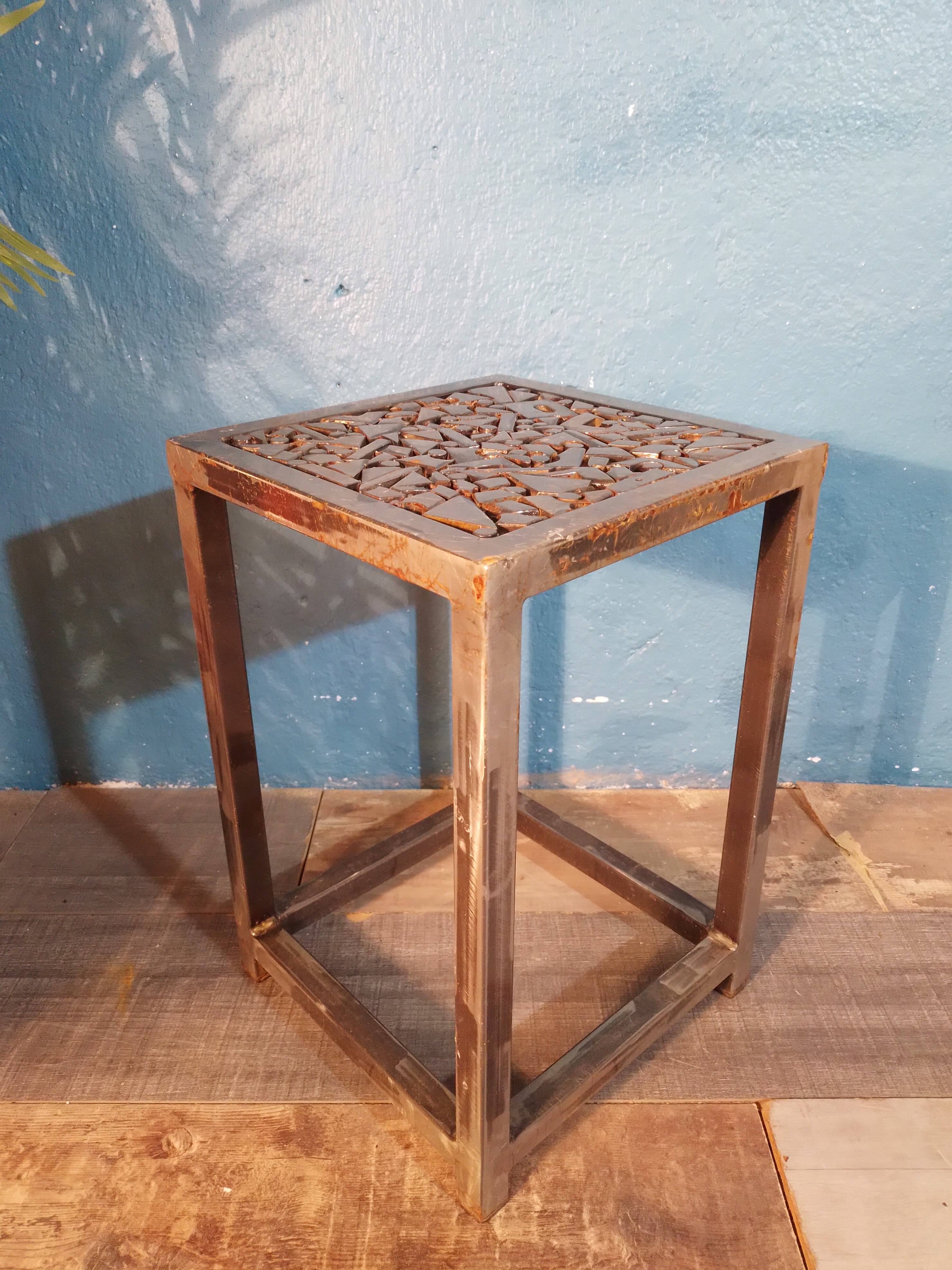 20th century steel stools / end tables