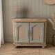 Renovated vintage sideboard in caning and sage green.