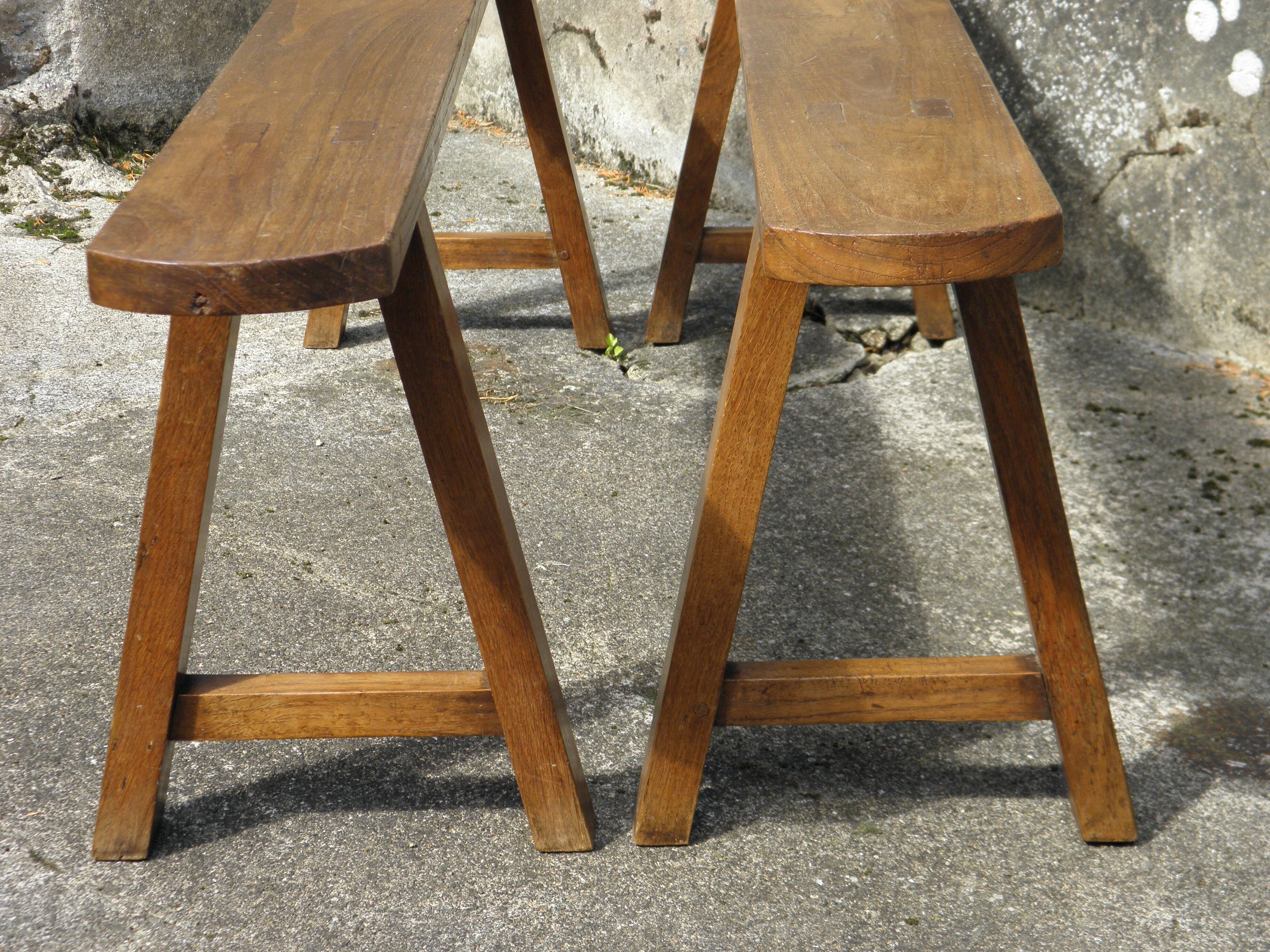 Pair of farmhouse benches 165 cm