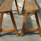 Paire de bancs de ferme 165 cm