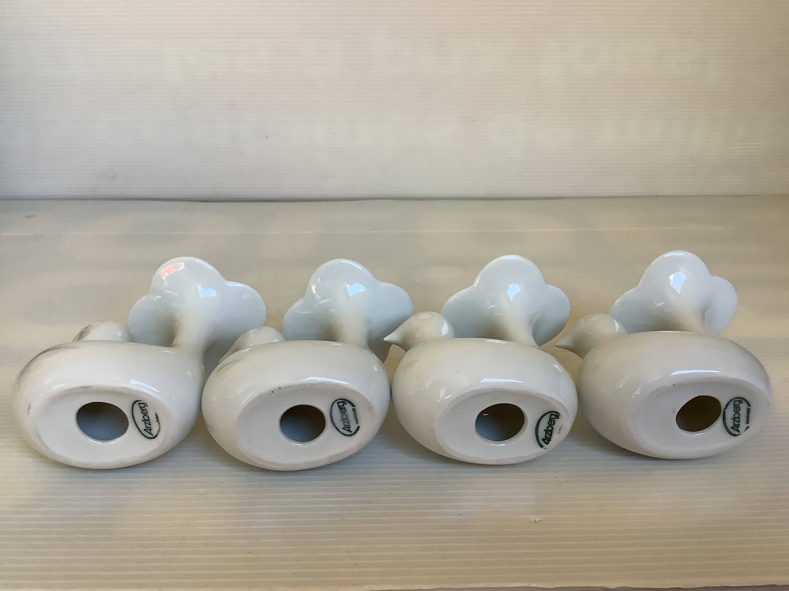 Eight bird candlesticks from Bavaria and Arzberg, Germany