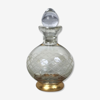 Carafe in chiseled and gilded glass, Circa 1940