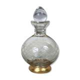 Carafe in chiseled and gilded glass, Circa 1940