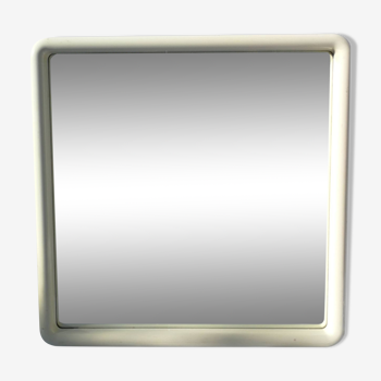 Square mirror white plastic frame