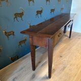 Large oak side table with 3 drawers