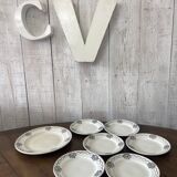 Set of 6 plates and 1 dish St Amand.