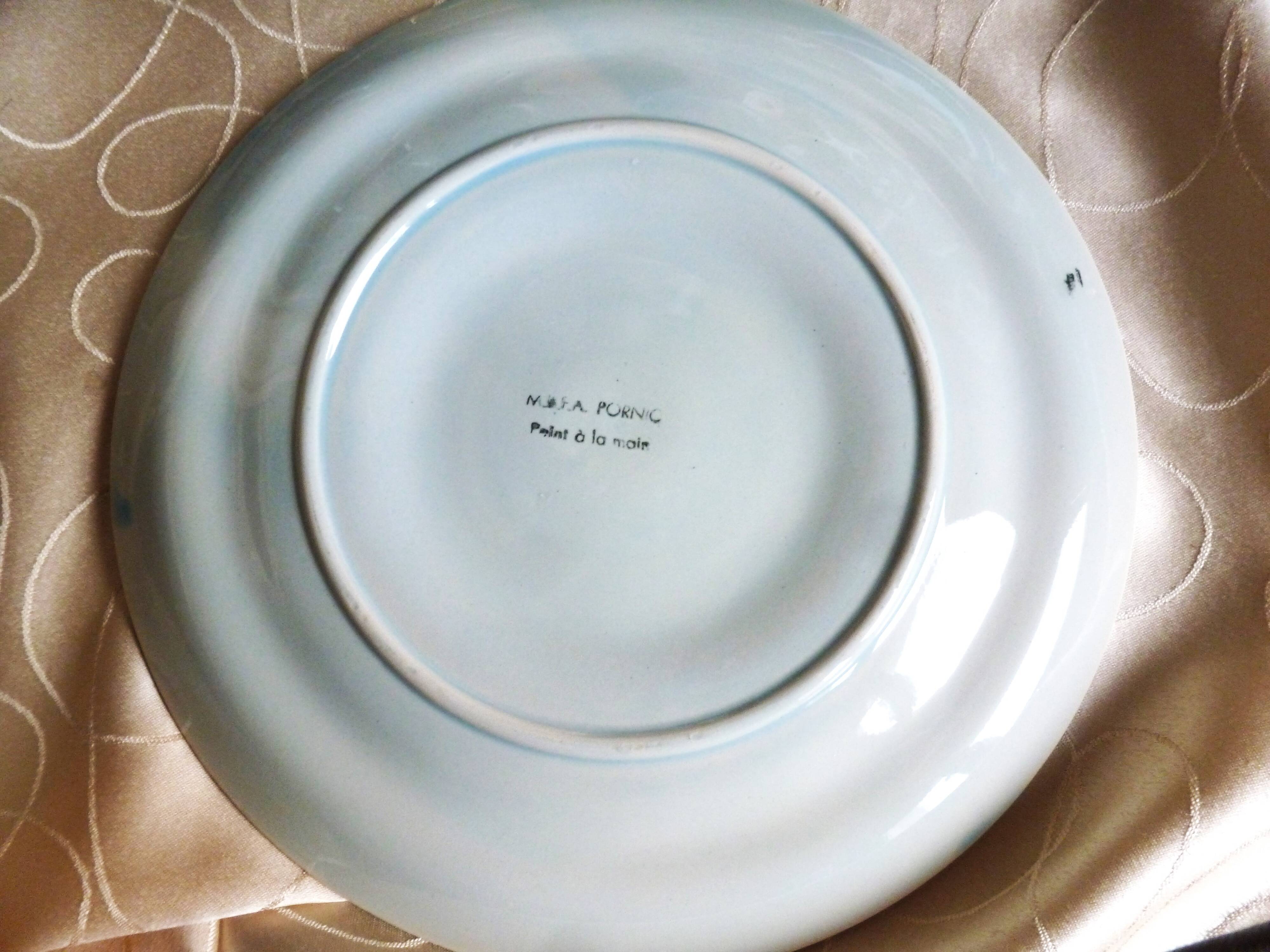 Hand-painted oyster plates - Plates from Pornic, France