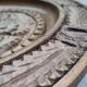 Round carved wooden dish