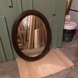 Oval wooden mirror