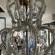 Chandelier 35 Murano glass lamps and crystal tassels D120cm