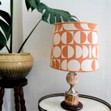 Vintage marble lamp and handmade lampshade