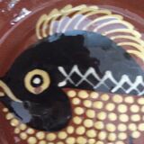Plat en terre cuite vernissée poisson