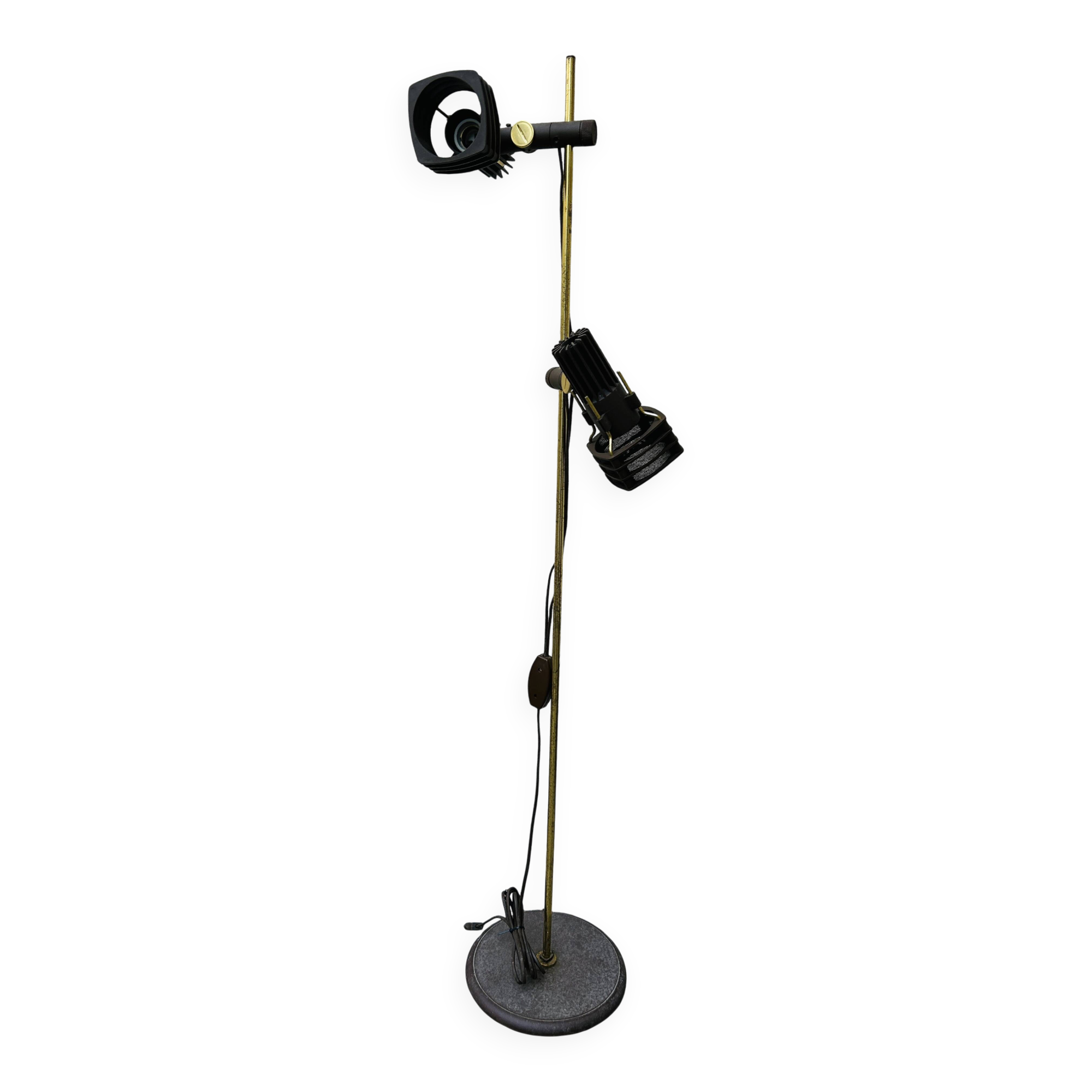 Adjustable vintage mid-century floor lamp – brass