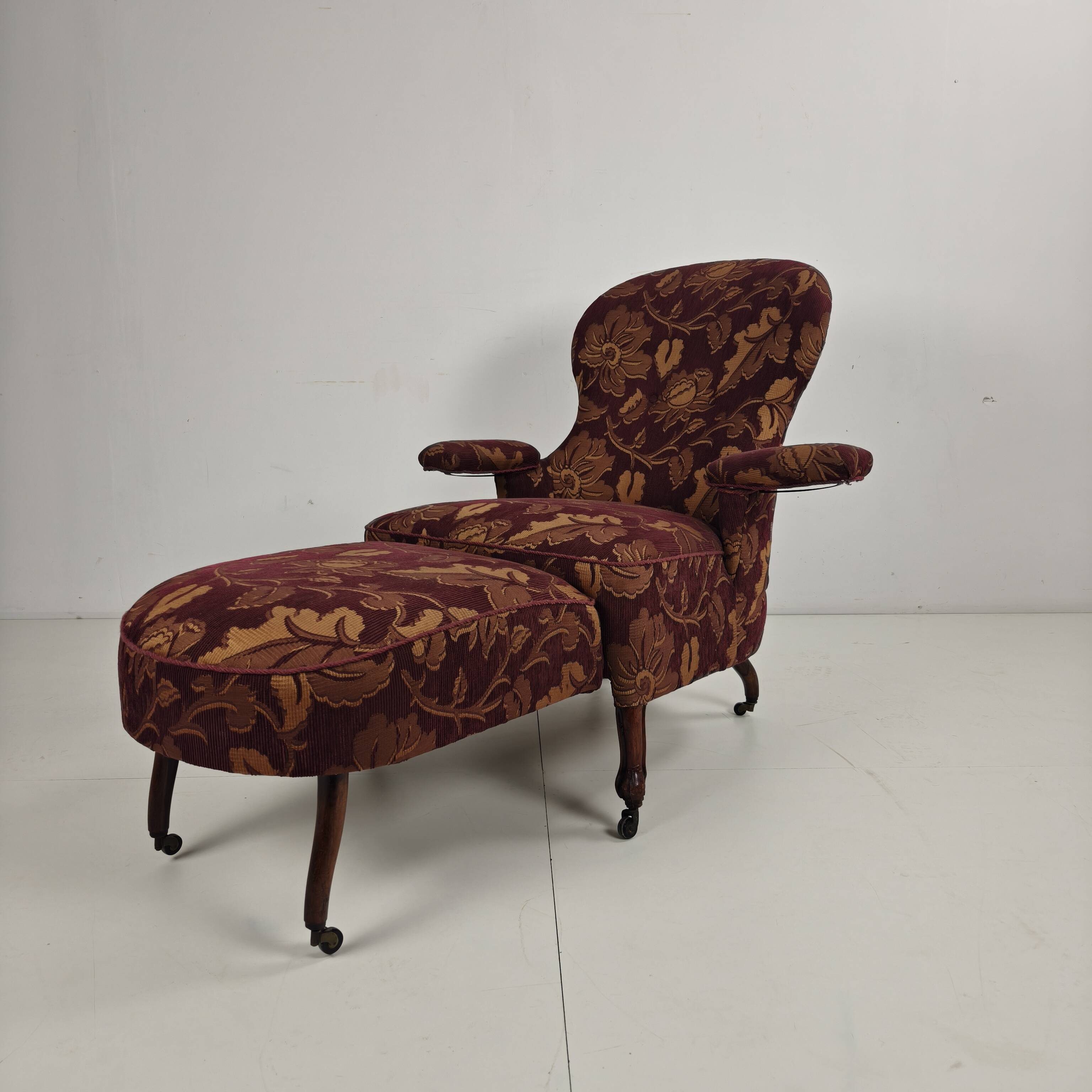 Early 20th-Century Adjustable Reclining Armchair by Drevette L.M., circa 19