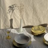 Set of 6 modern yellow dessert plates D19