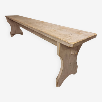 Table d'appoint ancienne banquette en bois couleur lavande 200 cm