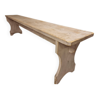 Table d'appoint ancienne banquette en bois couleur lavande 200 cm
