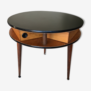 Table tripode avec tiroirs années 50