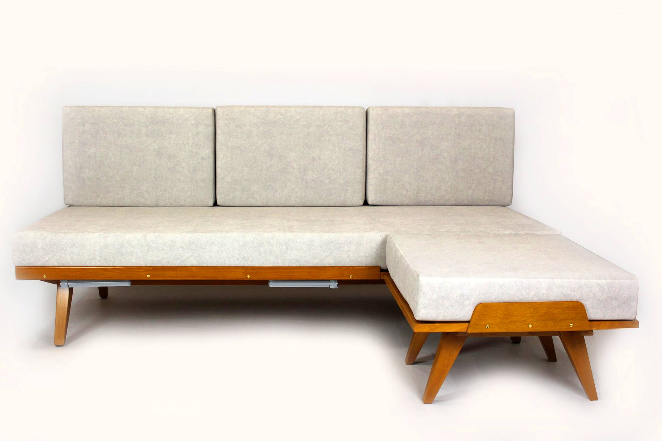 Restored Vintage Modular Corner Sofa Bed with Ottoman, 1960s