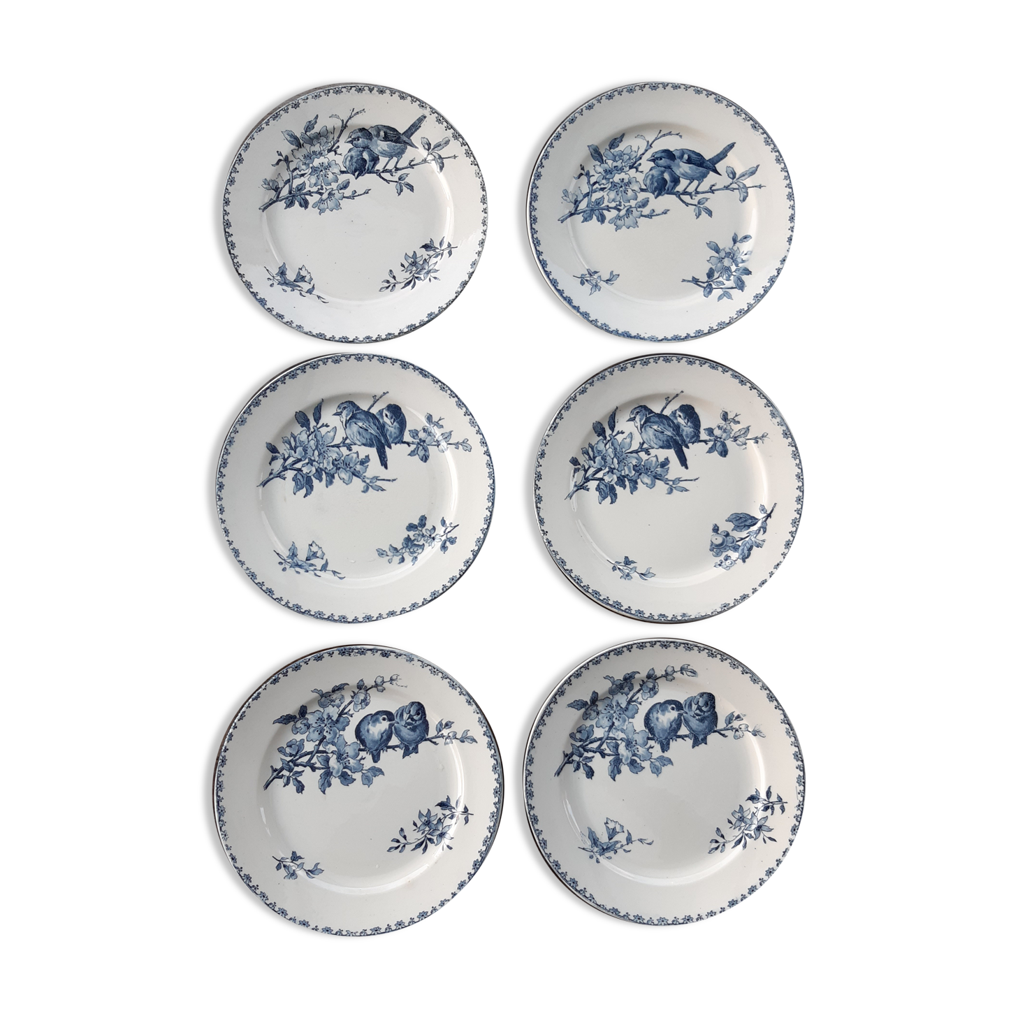 6 Sarreguemines plates