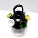 Black Lacquered Ceramic Tulip Vase Ascribable to Pucci Umbertide, Italy