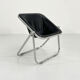 Plona chair in black leather by Giancarlo Piretti for Anonima Castelli, 1970