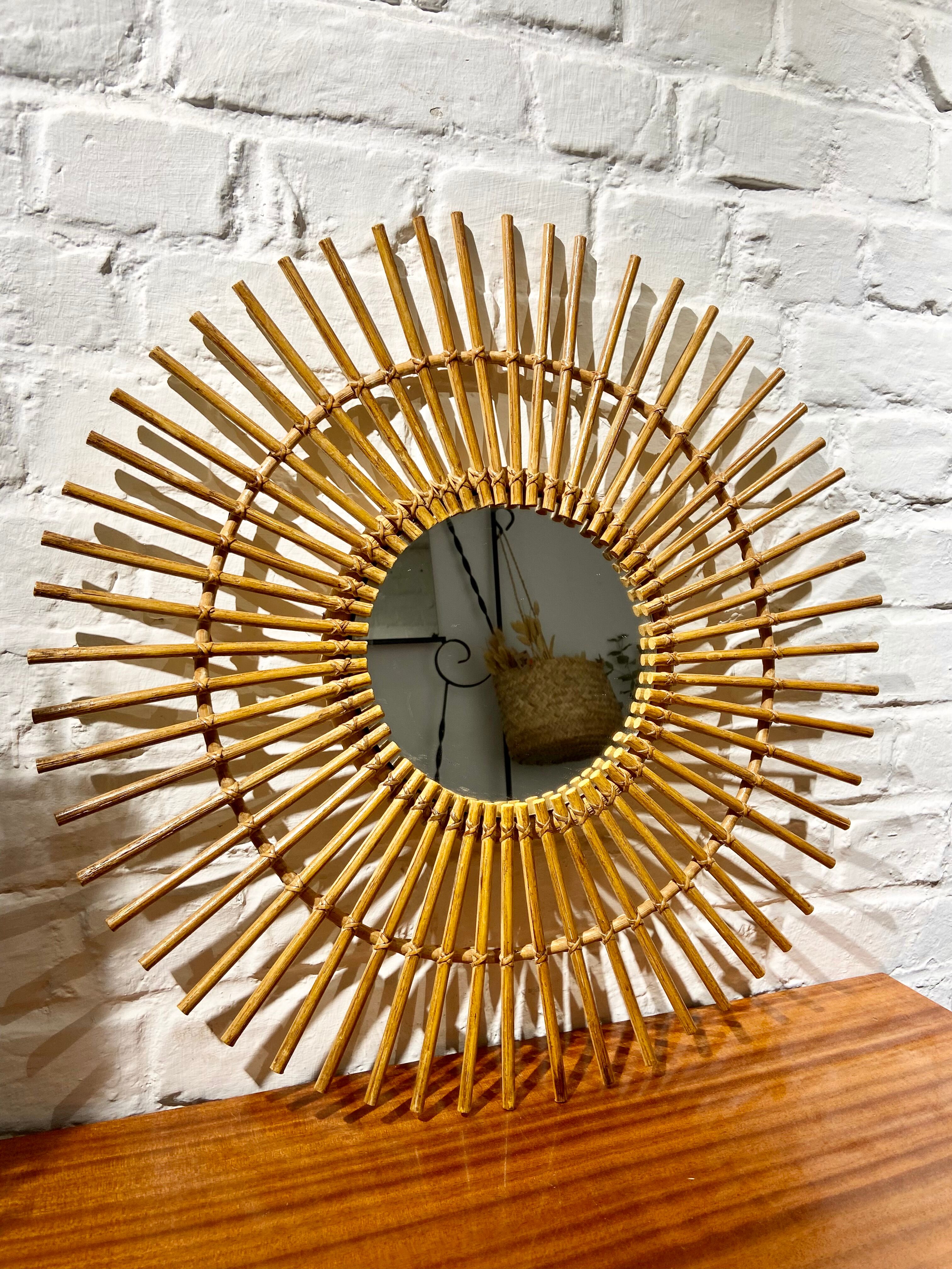 Rattan mirror